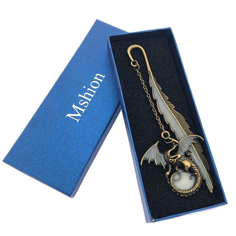 Mshion Bookmarks for Women Men,Metal Bookmark for Book Lovers, Luminous Book Marks with Gift Box fit Kids Girls Reading Lovers - Image 1